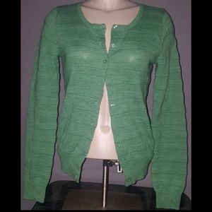 The Limited Merino Wool Green Cardigan Top M